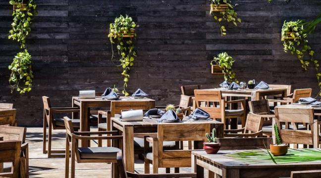 Head of Man outside dining